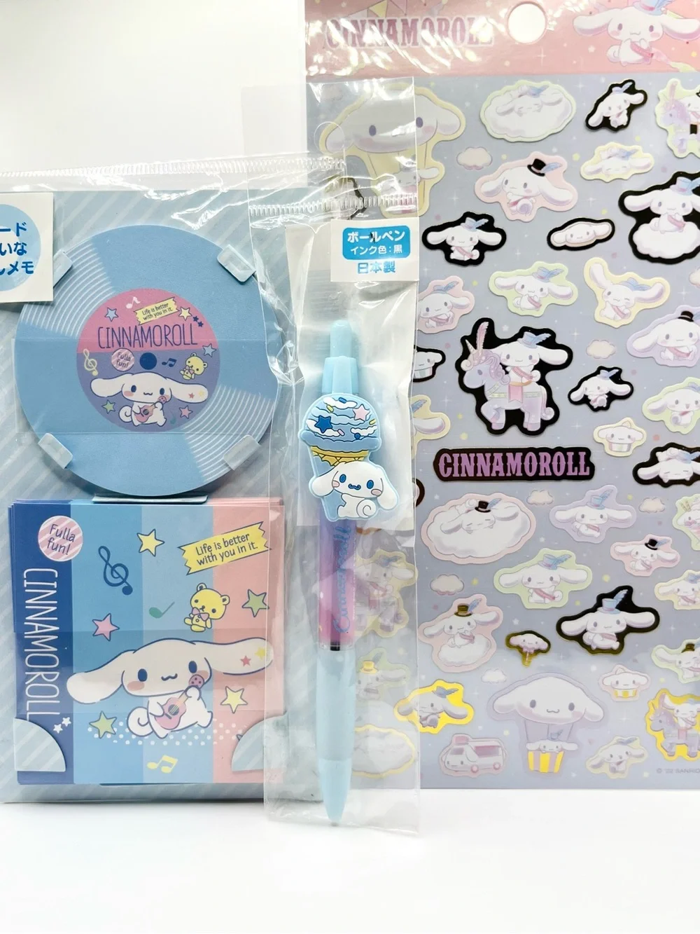 Sanrio Cinnamoroll Light Blue Stationery Set with Stickers and Pen